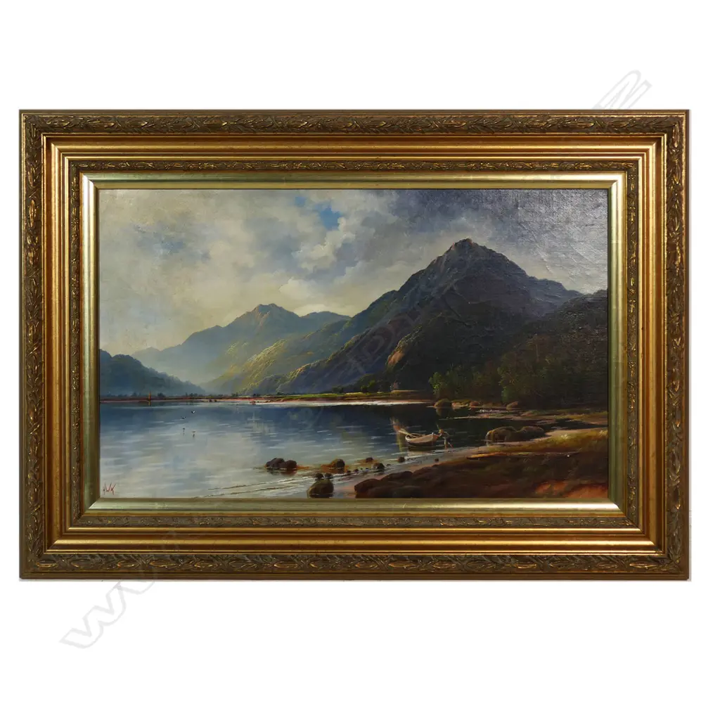 Henry William Kirkwood (1824-1925) Lake and Mountain landscape, Image 1++