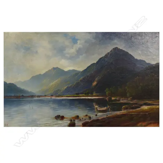 Henry William Kirkwood (1824-1925) Lake and Mountain landscape,