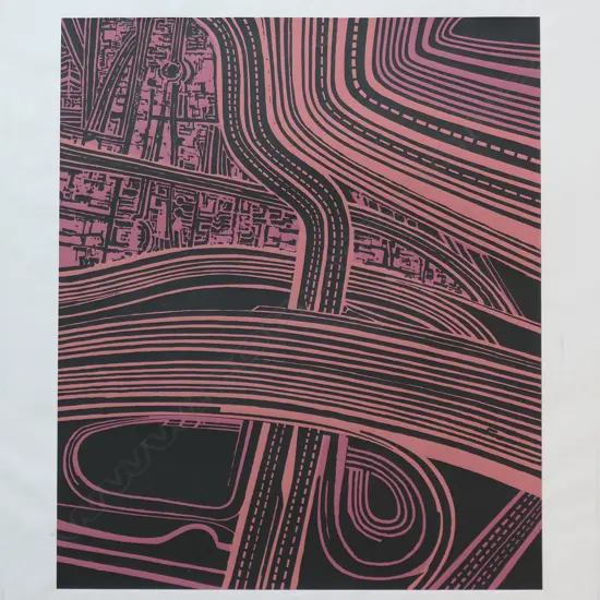 Robert Ellis (NZ 1929-) 'Motorways' (Barry Lett Multiple),