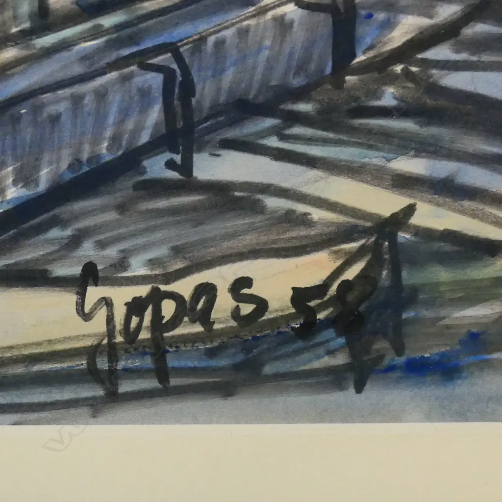 Rudi Gopaz (1913-1982) 'Second Wharf Off Kaikoura', Image 1++