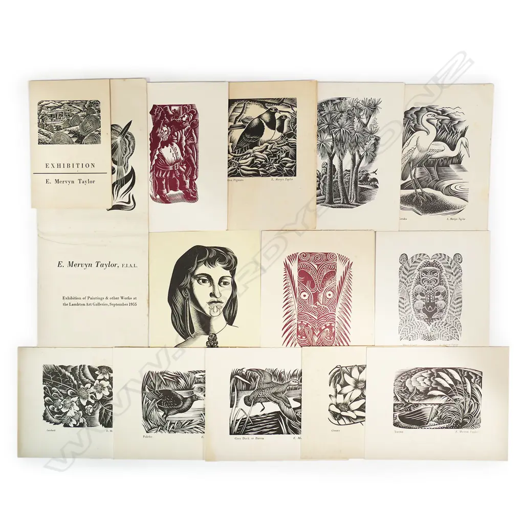 Mervyn Taylor (1906-1964) collection of thirteen  un-editioned wood engravings, Image 1++
