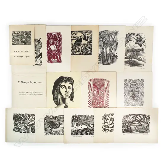 Mervyn Taylor (1906-1964) collection of thirteen  un-editioned wood engravings,