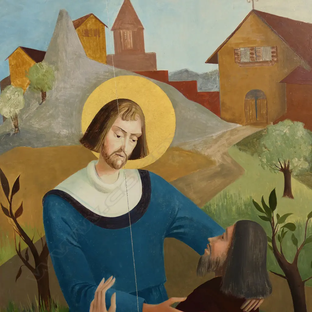 Mid 20thC artist unknown, two religious studies, Image 1++