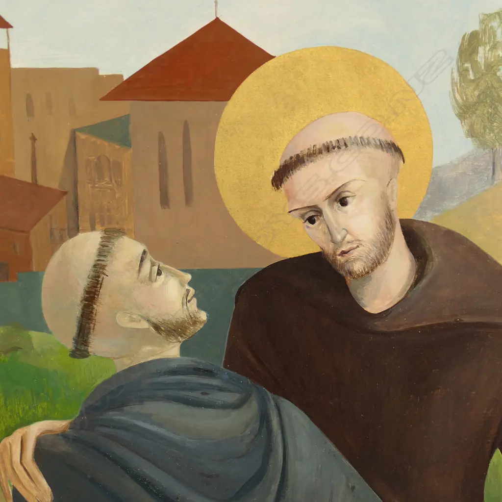 Mid 20thC artist unknown, two religious studies, Image 1++