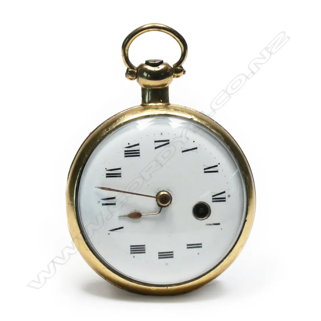 A rare George III rolled gold fuzee pocket watch with Nelson Trafalgar theme, Image 1++
