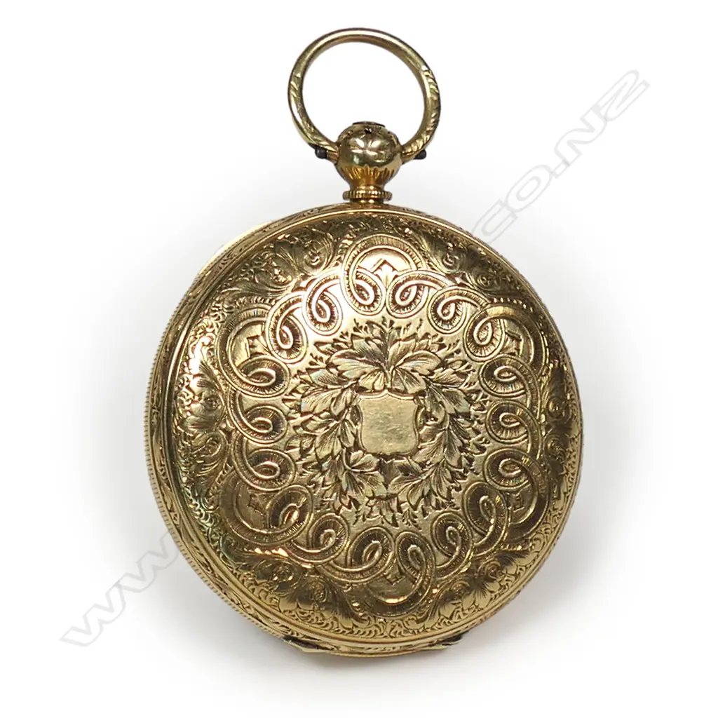 A c.1900 New Zealand made (movement) 18ct gold pocket watch, Image 1++