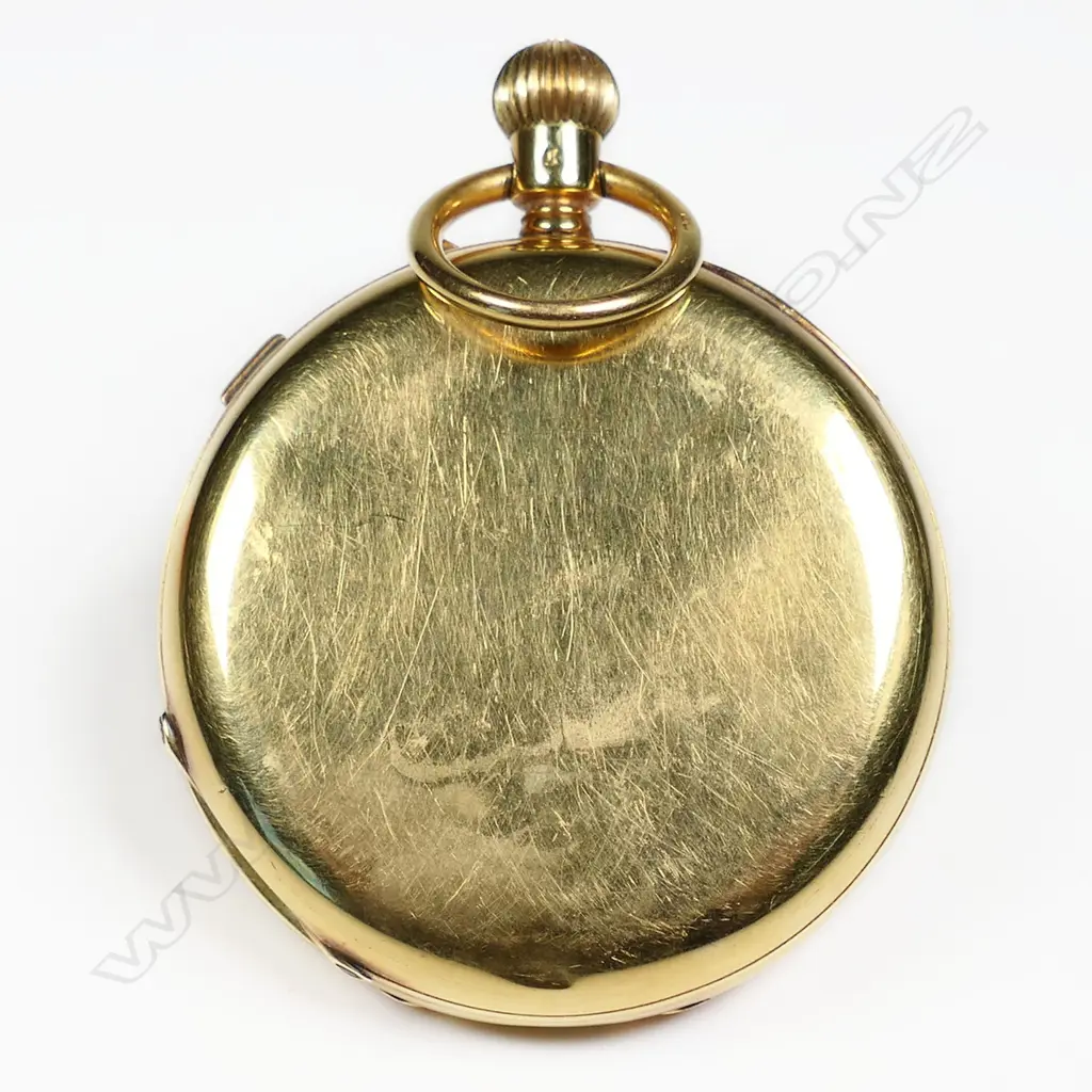 A Victorian18ct gold hunter chronograph gents pocket watch, Image 1++
