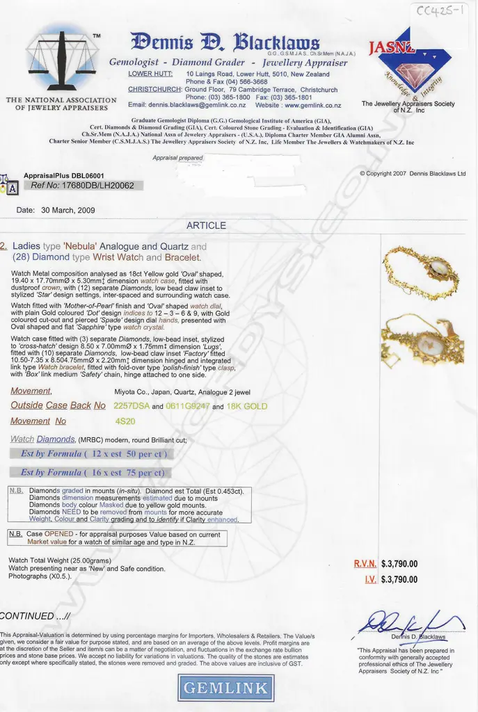 A vintage Nebula 18ct yellow gold and diamond wristwatch, Image 1++