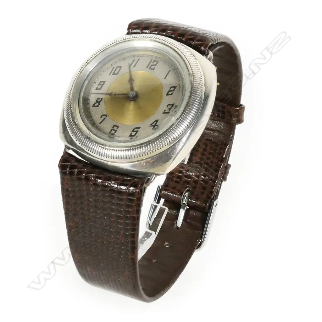 A rare 1920's/1930's Rolex silver waterproof gent's hermetic waterproof wristwatch, Image 1++