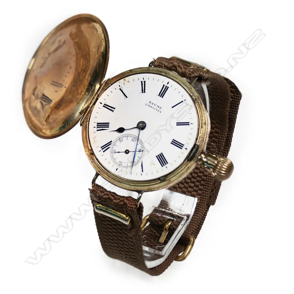 A 9ct rose gold Baume Longines pocket watch, Image 1++