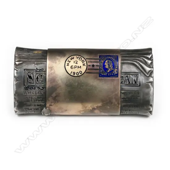 A rare 19th century American silver and enamel Vesta Case,