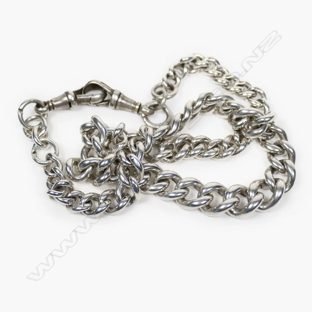 An Edwardian silver Albert chain, Image 1++