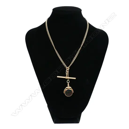 An Edwardian 9ct gold Albert chain,