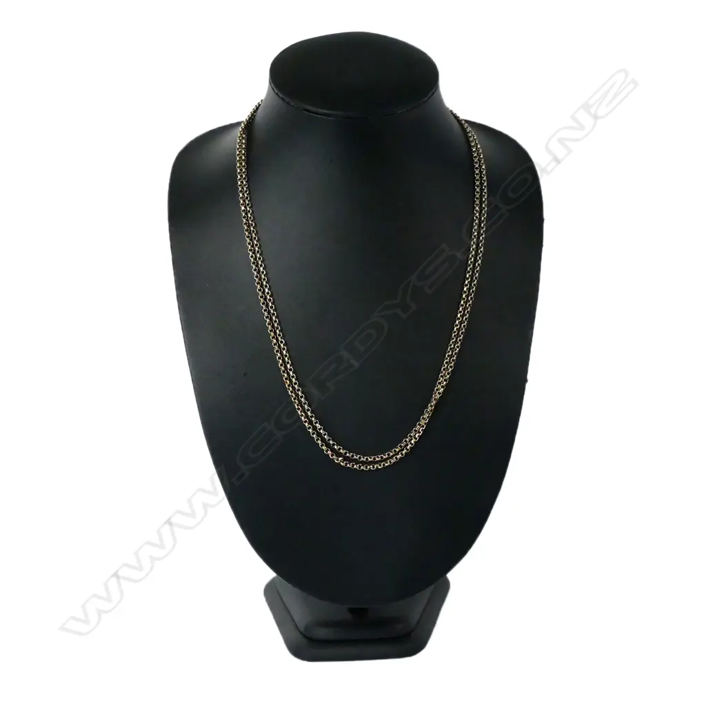 A c.1900 9ct rose gold muff chain, Image 1++