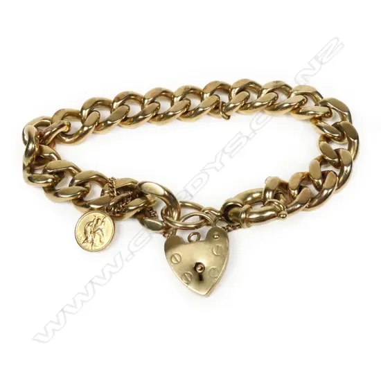 A heavy 9ct gold bracelet,