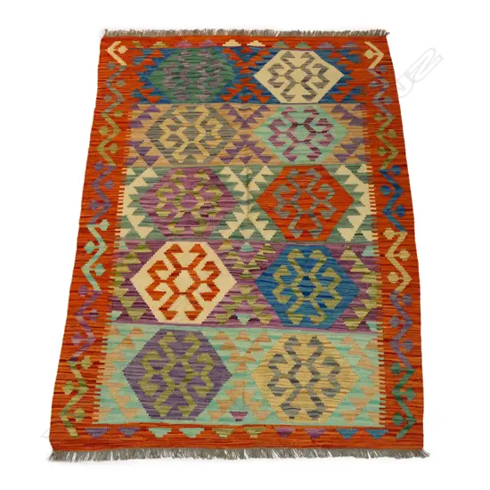 A kilim rug,