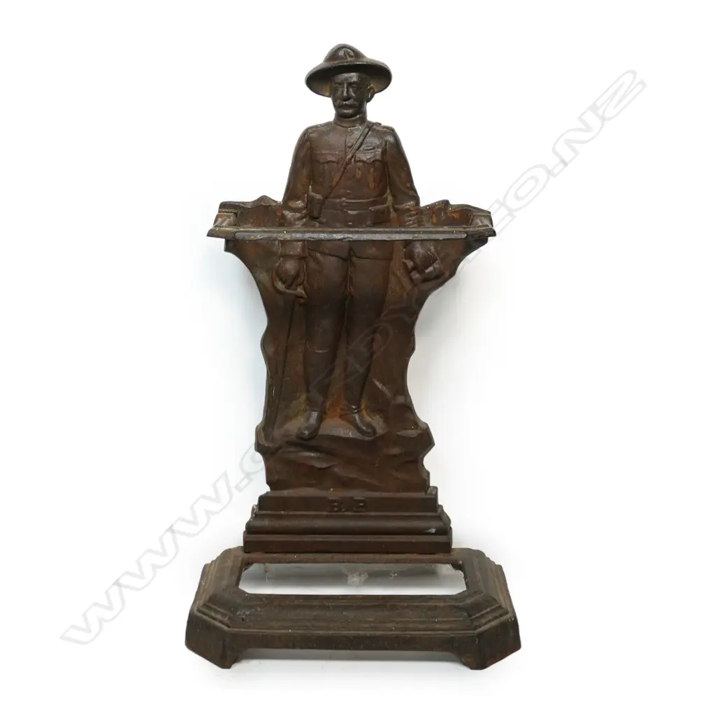 A rare late Victorian Robert Baden-Powell cast iron umbrella stand, Image 1++
