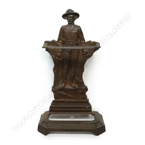 A rare late Victorian Robert Baden-Powell cast iron umbrella stand,