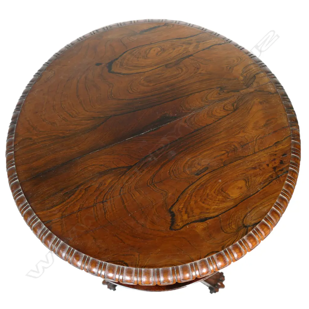 A rare telescopic lidded William IV rosewood circular teapoy, Image 1++