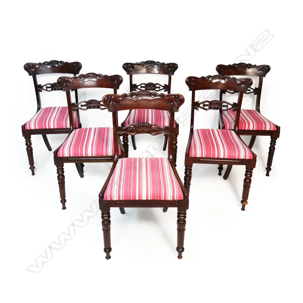 A set of six William IV mahogany dining chairs, Image 1++
