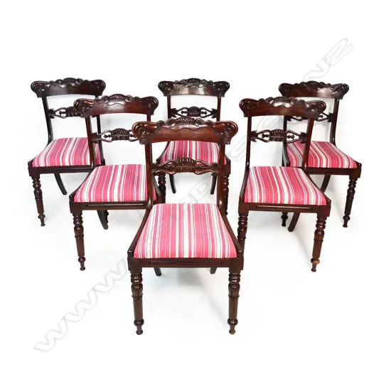A set of six William IV mahogany dining chairs,