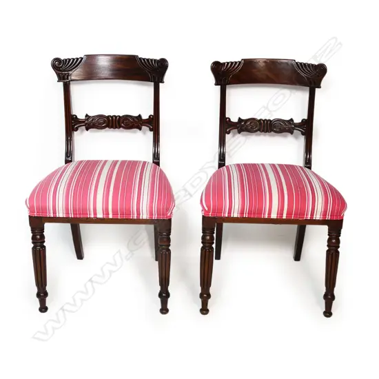 A pair of William IV mahogany dining chairs,