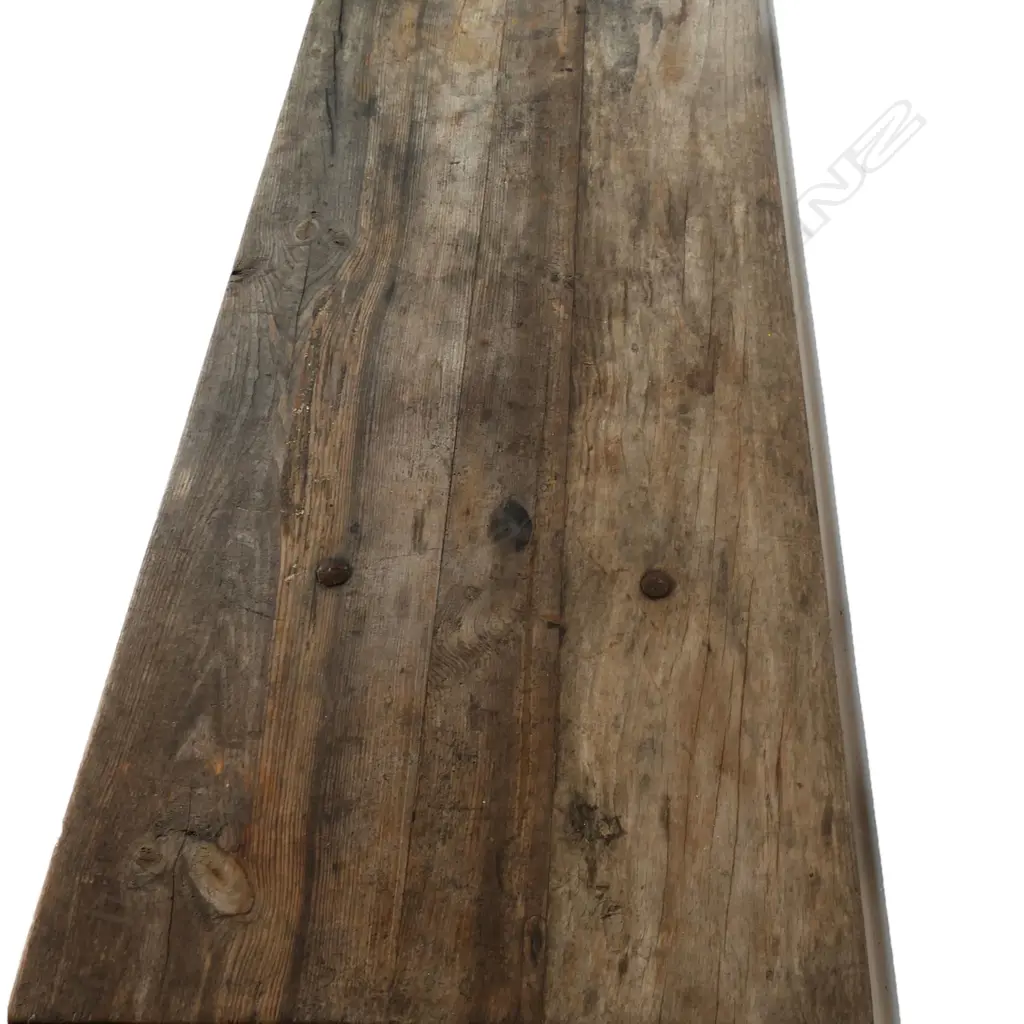 A substantial rustic country fruit wood refectory dining table, Image 1++