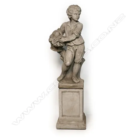 A tall classical garden allegorical statue of autumn,