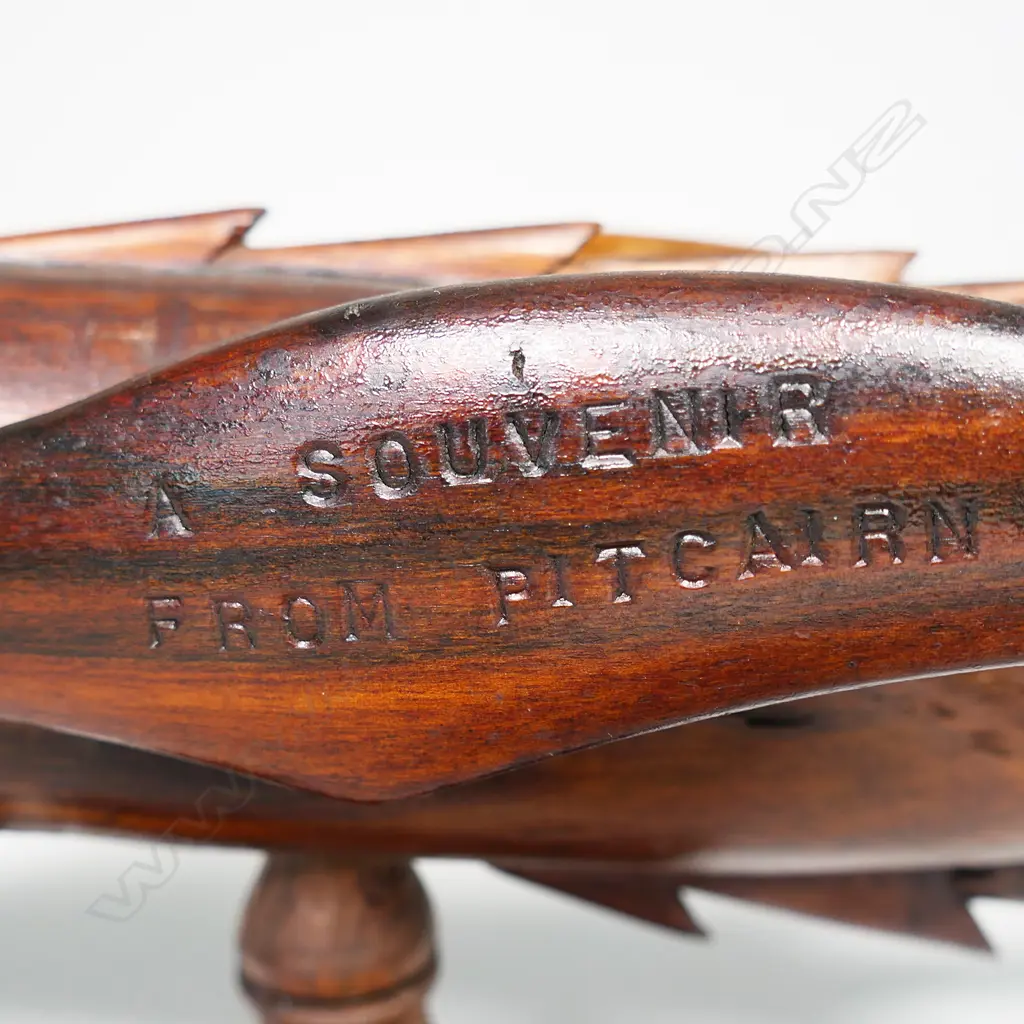An old Pitcairn Island carved wood flying fish, Image 1++