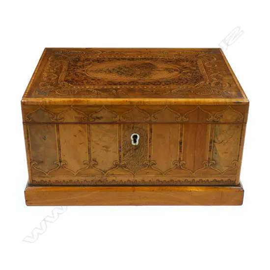 A New Zealand native timber handkerchief box by Anton Seuffert,