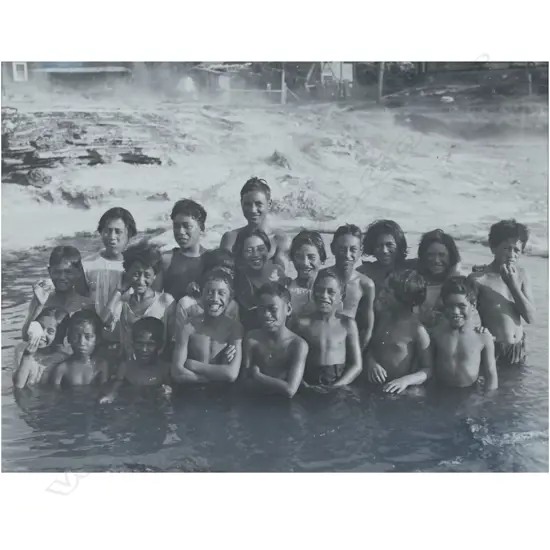 C. Troughton Clark (NZ 1890-1979) 'Children at Whakarewarewa',