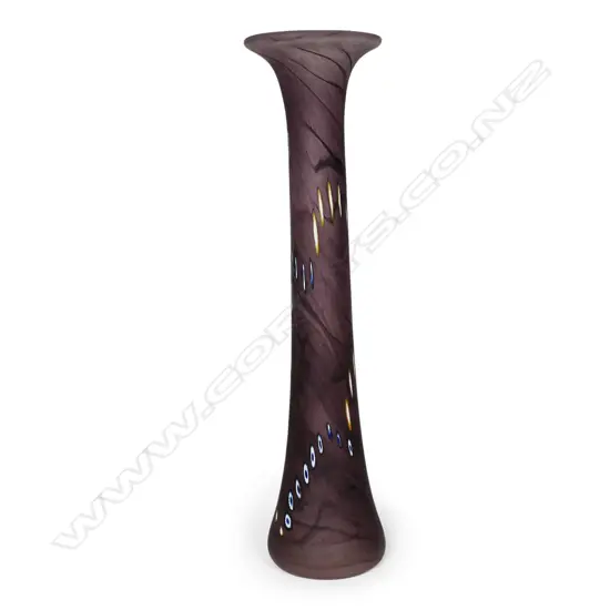 A Lynette Campbell glass vase,