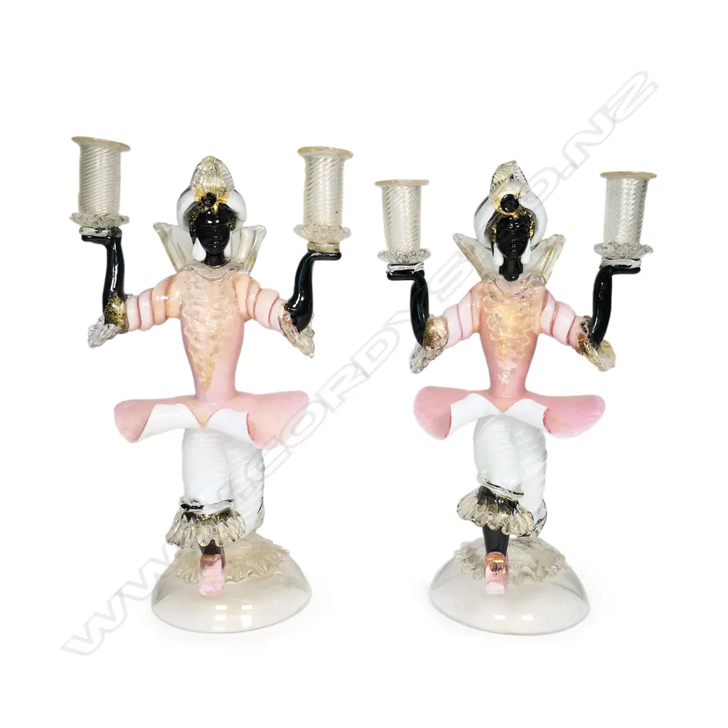 A pair of mid-century Murano glass Blackamoor candelabra, Image 1++