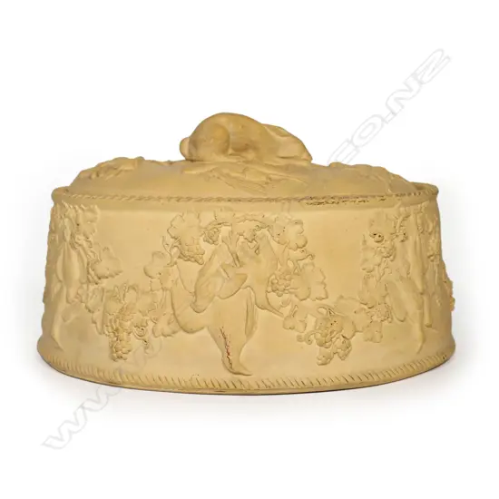 A Wedgwood caneware lidded game pie dish,