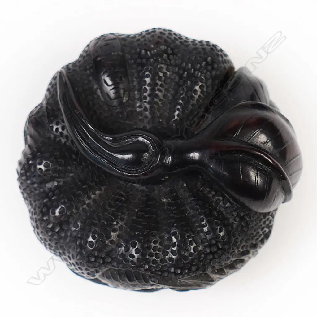 An old wood netsuke study of dragon and pumpkin, Image 1++