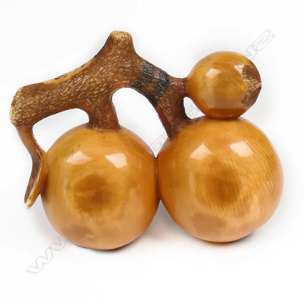 A 19thC ivory netsuke of a group of biwa fruit, Image 1++