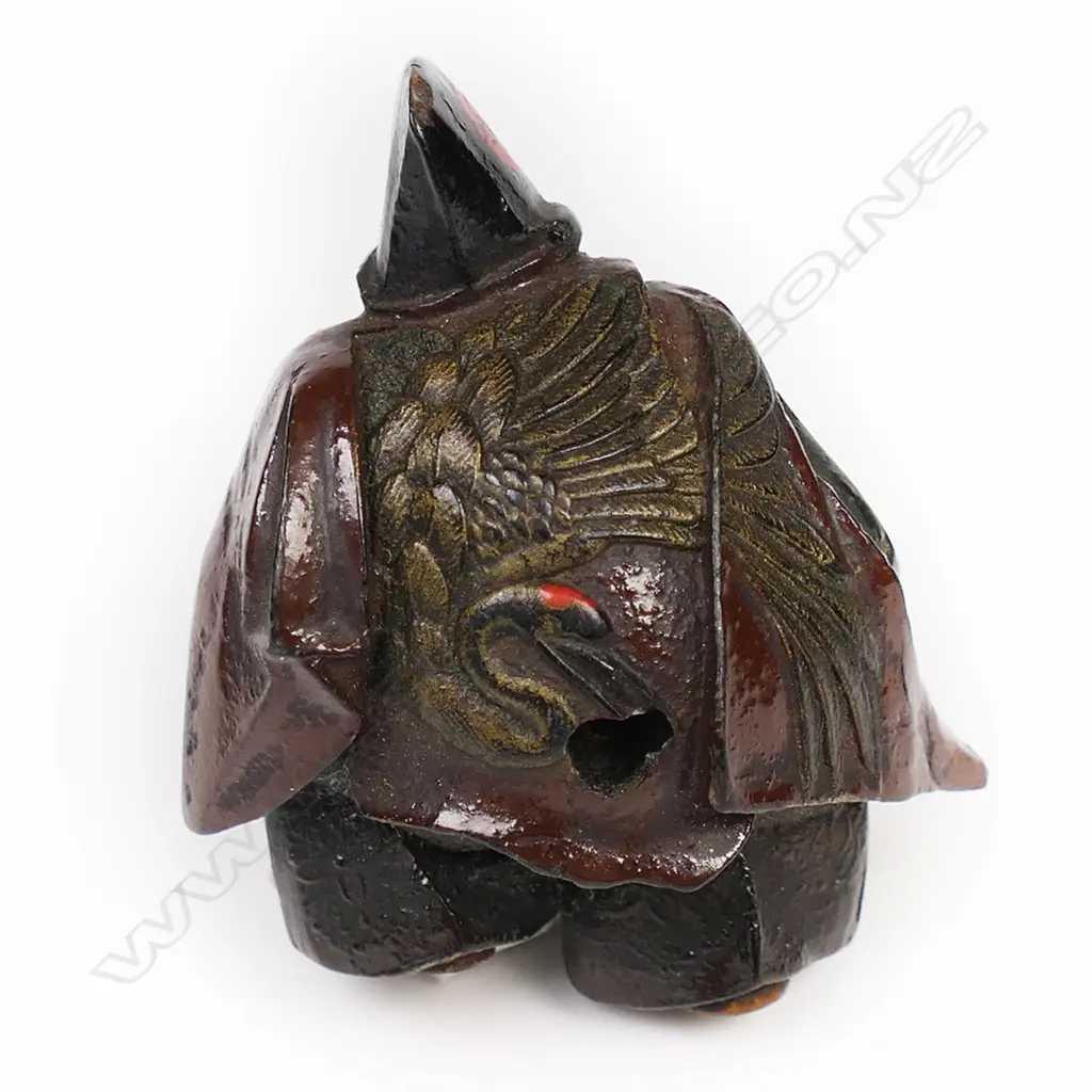 Vintage lacquered netsuke of a dancing man, Image 1++