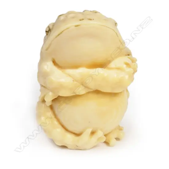 An ivory netsuke as a horny toad,