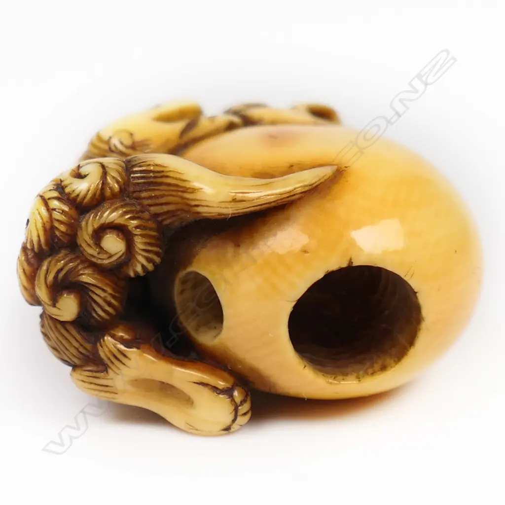 An old ivory netsuke of a shishi, Image 1++