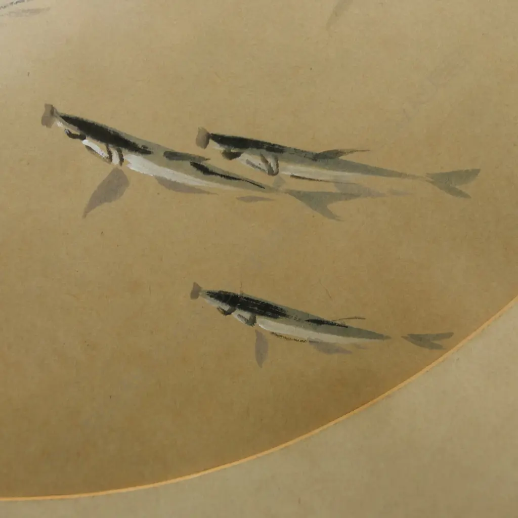 Chen Wen-hsi (Chinese 1906-1991) Untitled school of fish Image 1++