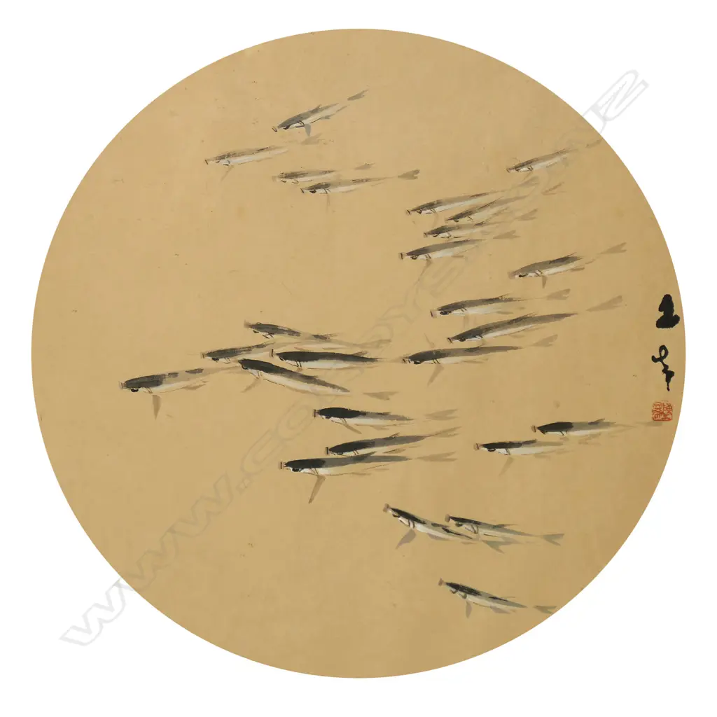 Chen Wen-hsi (Chinese 1906-1991) Untitled school of fish Image 1++