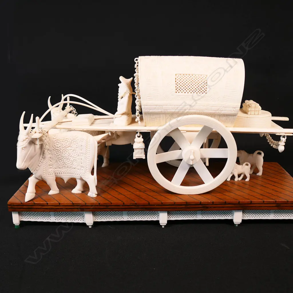 An Asian ivory bullock cart, Image 1++