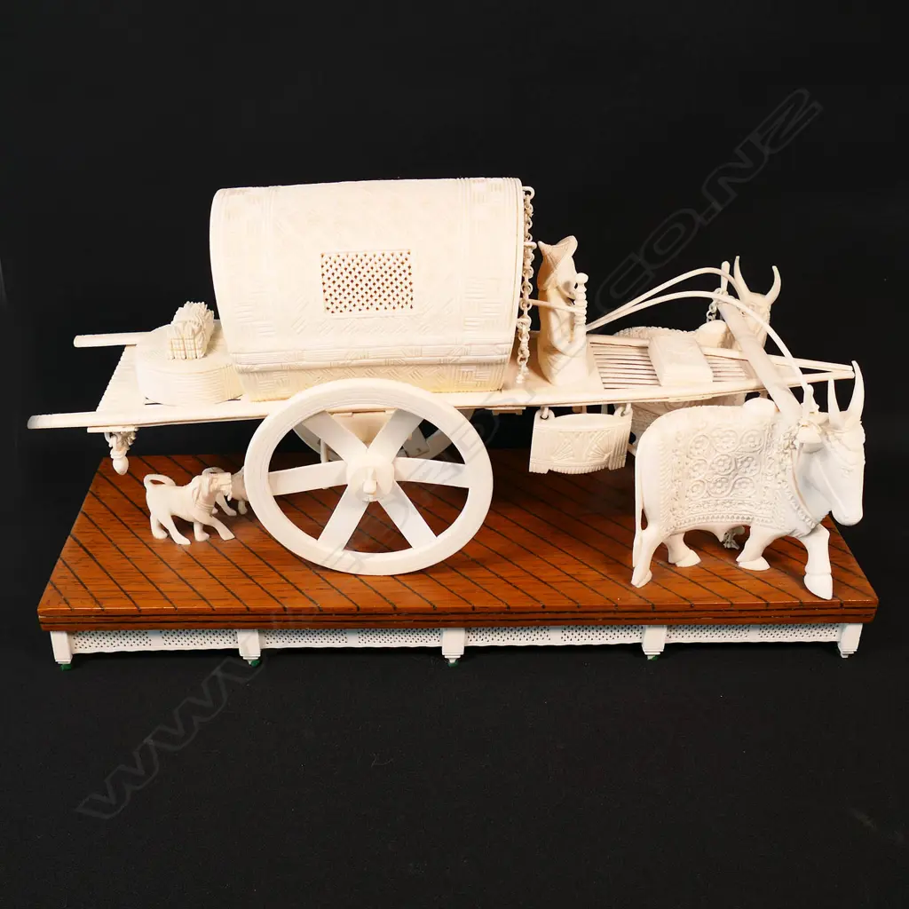 An Asian ivory bullock cart, Image 1++