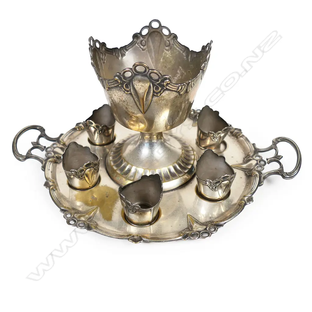A WMF Art Nouveau silver plate liqueur set, Image 1++