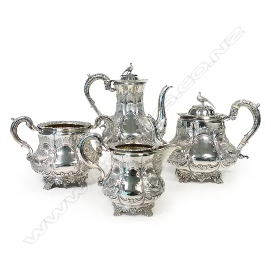 A Victorian silver four-piece tea set,