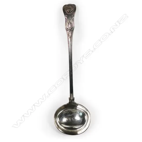 William IV silver King's pattern soup ladle,