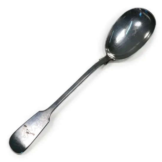 A Victorian silver serving spoon,