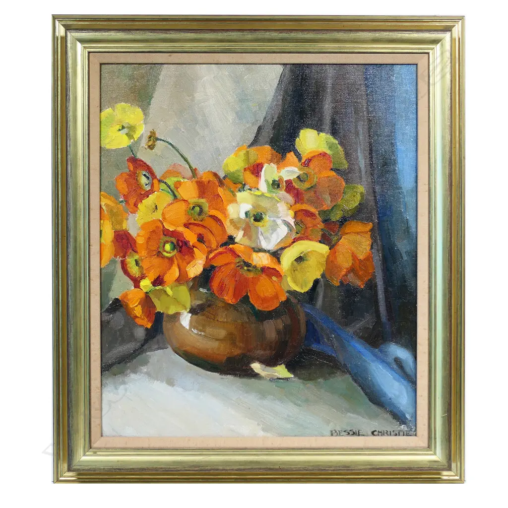 Bessie Christie (NZ 1908-83) 'Still Life Flowers', Image 1++