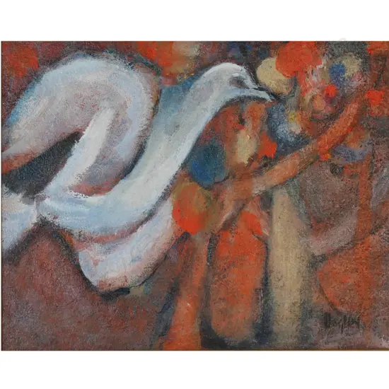 Arthur Dagley (NZ 1919-1998) 'Bird and Trees',