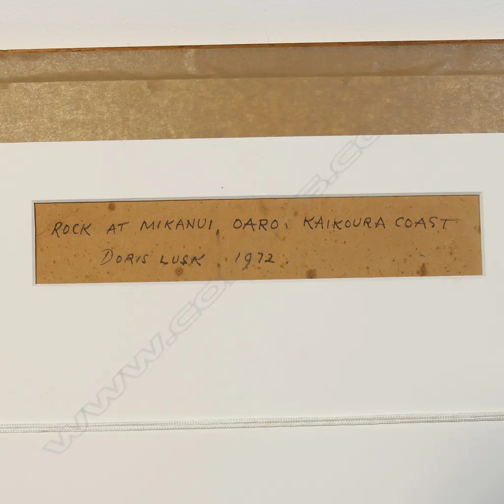 Doris Lusk (1916-90) 'Rock at Mikanui - Oaro - Kaikoura Coast', Image 1++
